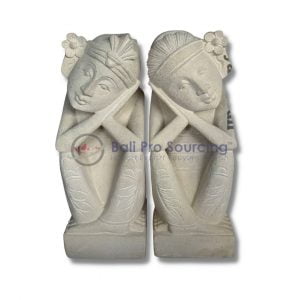 A Set Of 2 Balinese Men Statue