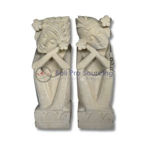 A Set Of 2 Balinese Woman And Man Statue