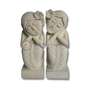 A Set Of 2 Chubby Mermaid Statue