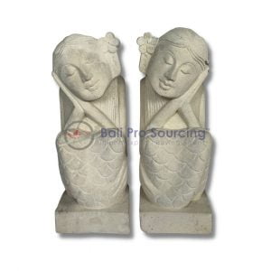 A Set Of 2 Mermaid Statue No.1