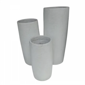 A Set Of 3 White Pot