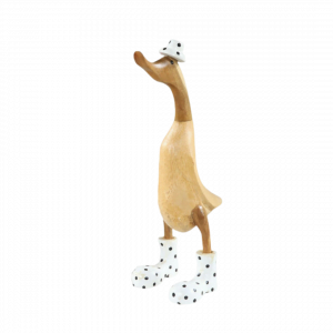 Wooden Duck With Polka-dot Boots