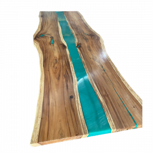 Wooden Green Resin Table River