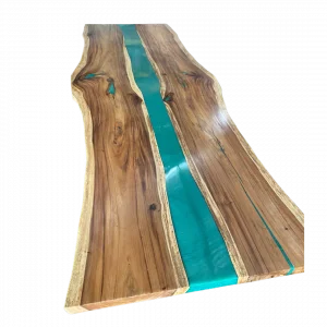 Wooden Green Resin Table River