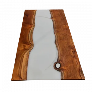 Wooden White Resin Table