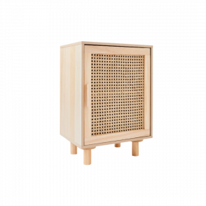 Teak Wood And Rattan Bedside 2