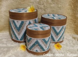 cream white bamboo bali box