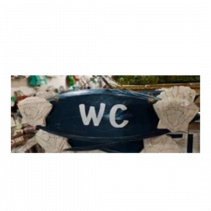 Wooden Black Sign WC Decoration