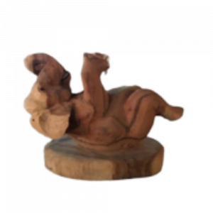 Wooden Elephant Laying Down