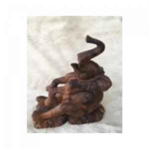 Wooden Elephant Sitting 2