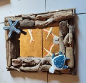 Wooden Mirror Decoration