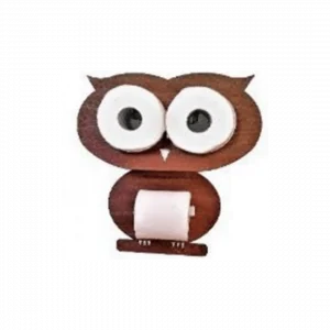 Owls Wooden Toilet Paper Holder Decoration