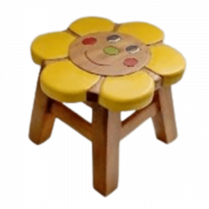 Sun Flower With Smile Wooden Chair Decoration