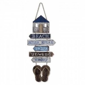 Wooden Beach house Rules Decoration