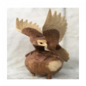 Wooden Eagle With Fish