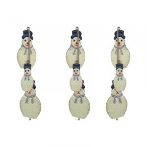 Hanging Wooden Snowman Decoration (3 pcs)