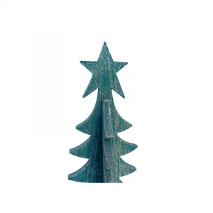 Set of 3 Wooden Christmas Tree With Star short detail