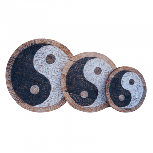 Set of 3 Wooden Yin and Yang Decoration