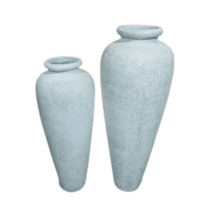 VASE LIONTIN BANDUL SET OF 2 WHITE RUSTIC