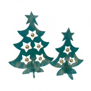 Wooden Christmas Tree with Star Hole gree