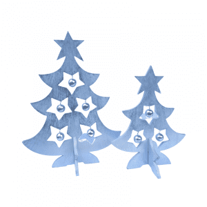 Wooden Christmas Tree with Star Hole white