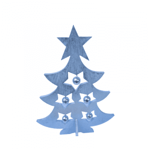 Wooden Christmas Tree with Star Hole white detail