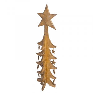 Wooden Christmas Tree with Star yellow