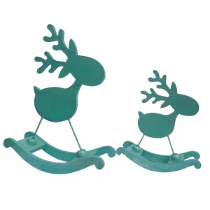 Wooden Deer Set of 2 green