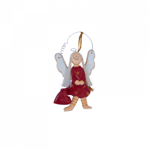 1. Little Angel Sit Red Xmas Ornament