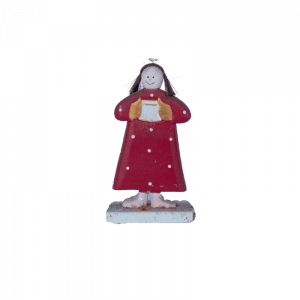 65. Wooden Girl With Stand Red