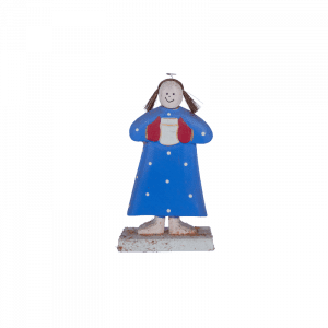 66. Wooden Girl With Stand Blue