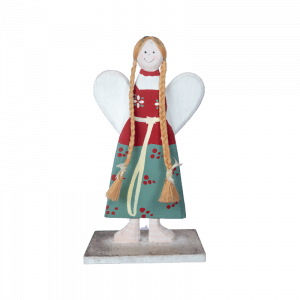 115. Wooden Girl Love With Stand Red Green