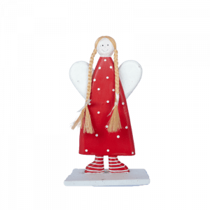 117. Wooden Girl With Stand Red