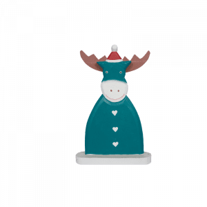 141. Green Deer With Christmas Hat And Stand