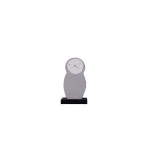 155. Wooden Grey Snowman With Stand