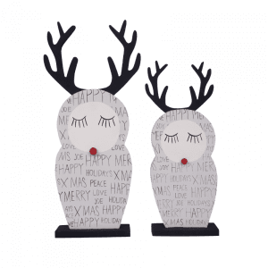 157. Set Of Two Christmas Deer With Stand