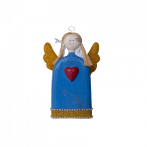 98. Wooden Fairy Ornament Blue