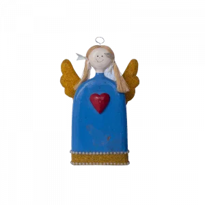 98. Wooden Fairy Ornament Blue