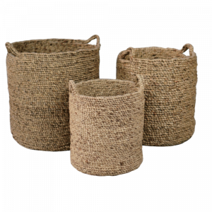 2018170 - set of 3 waterhyacinth braided round basket