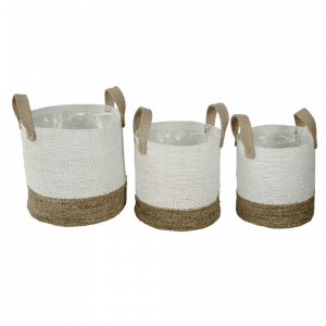 2019505 - set of 3 seagrass round basket with jute handle