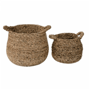 2020304 - set of 2 waterhyacinth braided belly basket