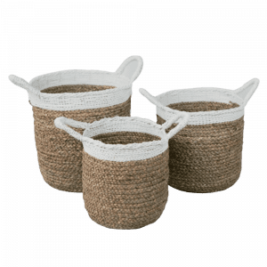 2020305 - set of 3 seagrass round tappered basket