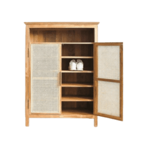 wooden rattan cabinet