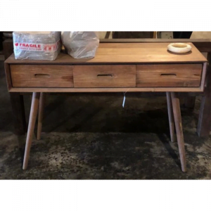 wooden console with drawers