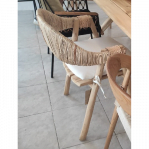 Dining Chair Rattan + Teak