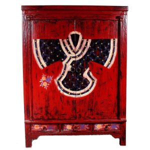 69. CHINESE CABINET RUSTIC W MOTIF - L'atelier a Bali