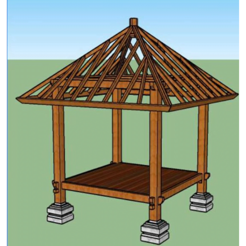 Teak Wood Gazebo with Bali Style 1 - L'atelier A Bali