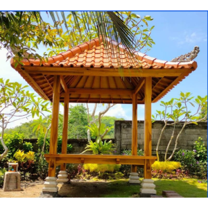 Gazebo en bois de teck avec Bali Style 35