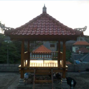 Teak Wood Gazebo with Bali Style 45