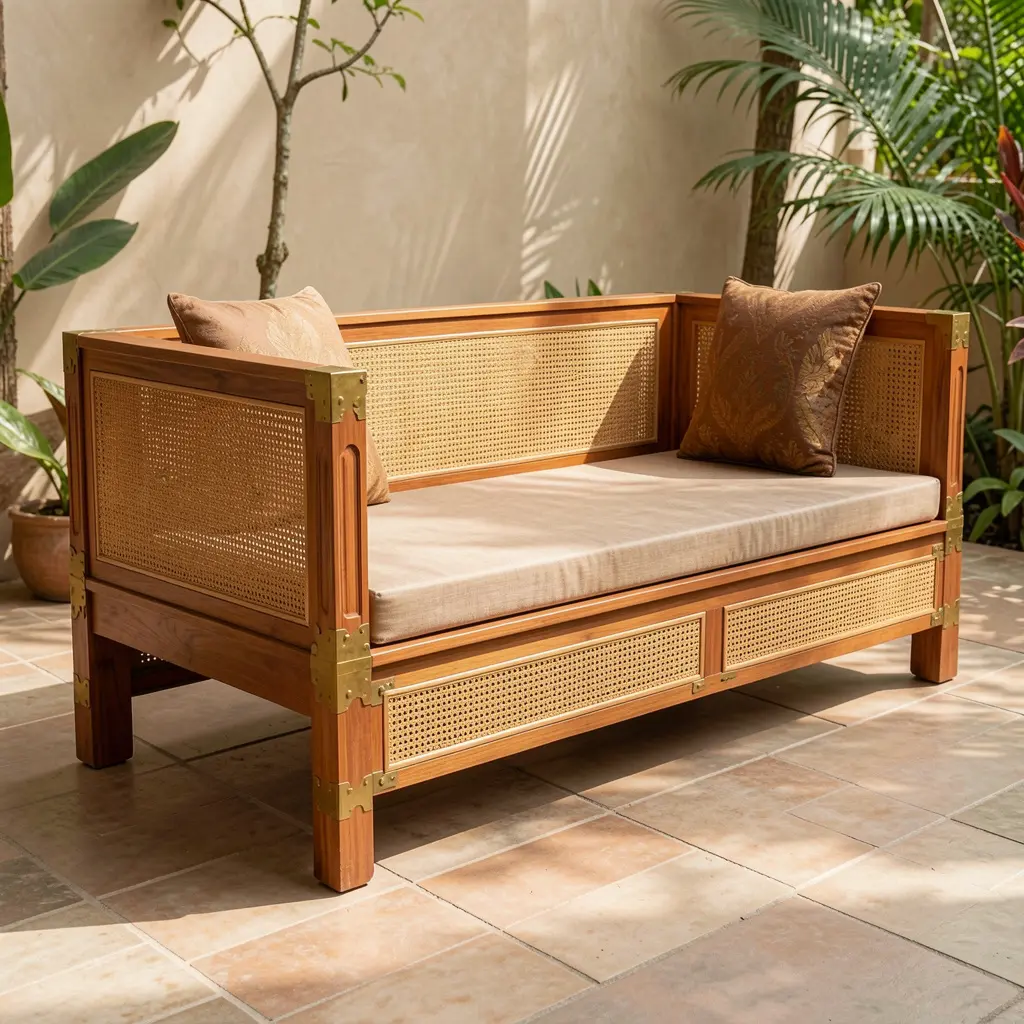 Elegant Balinese furniture handcrafted from teak wood